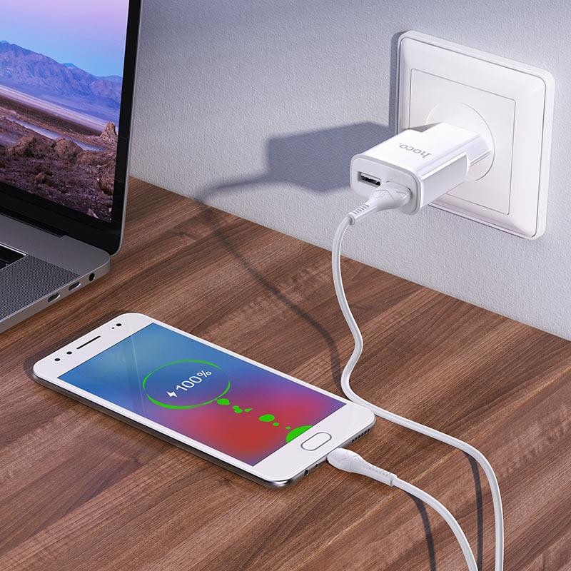 СЗУ Hoco C88A Star round 2.4A (2USB-A) + кабель USB to MicroUSB Херсон - зображення 9