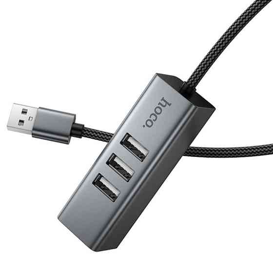 Переходник HUB Hoco HB1D USB to USB2.0*3+RJ45 Херсон