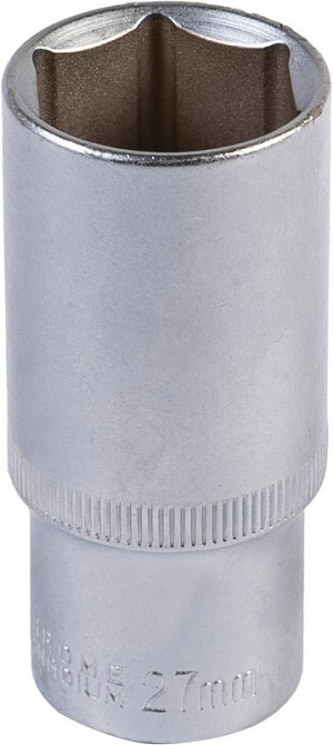 Головка торцевая 6-гранная удлиненная MASTERTOOL ½" 27 мм L 78 мм CrV 78-0527 Харків - зображення 1