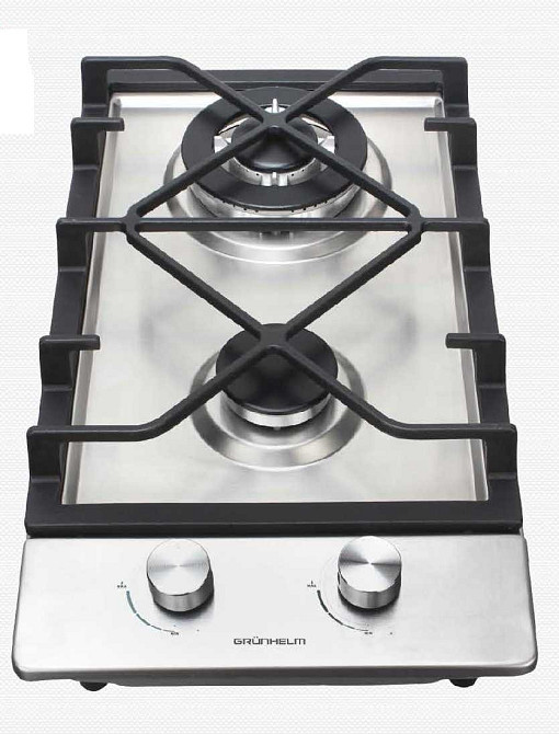 Газовая варочная поверхность GRUNHELM GHIW 0229 MI WOK (2 конфорки, нержавейка, газ контроль) 143076 Київ - зображення 11