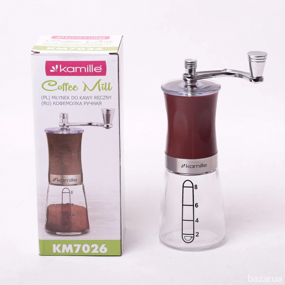 Кофемолка Kamille механическая с мерной шкалой Одеса - зображення 7
