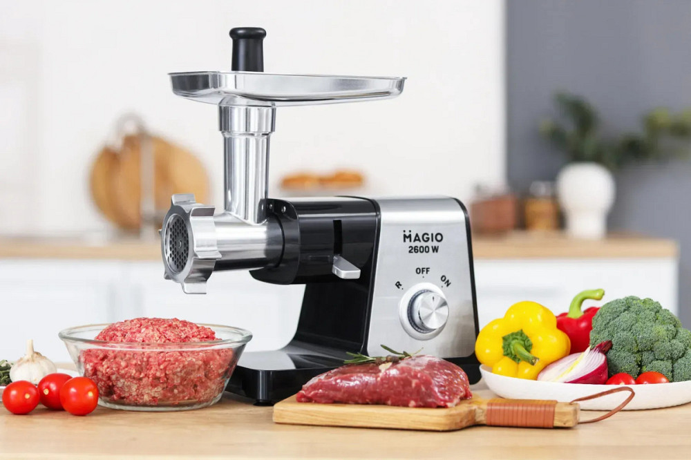 Мясорубка электрическая Magio MG-262 2600 Вт серебристая Київ - зображення 3