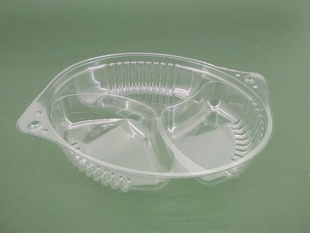 Одноразовая упаковка для продуктов, контейнер круглый ПС-481 (V500мл/198*168*40), 50шт, 3 секции Харьков - изображение 1