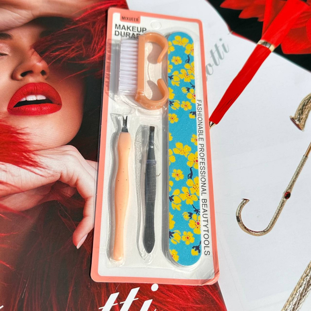 Набор инструментов для ухода ногтей Цветы 11354 4 предмета Київ - зображення 1