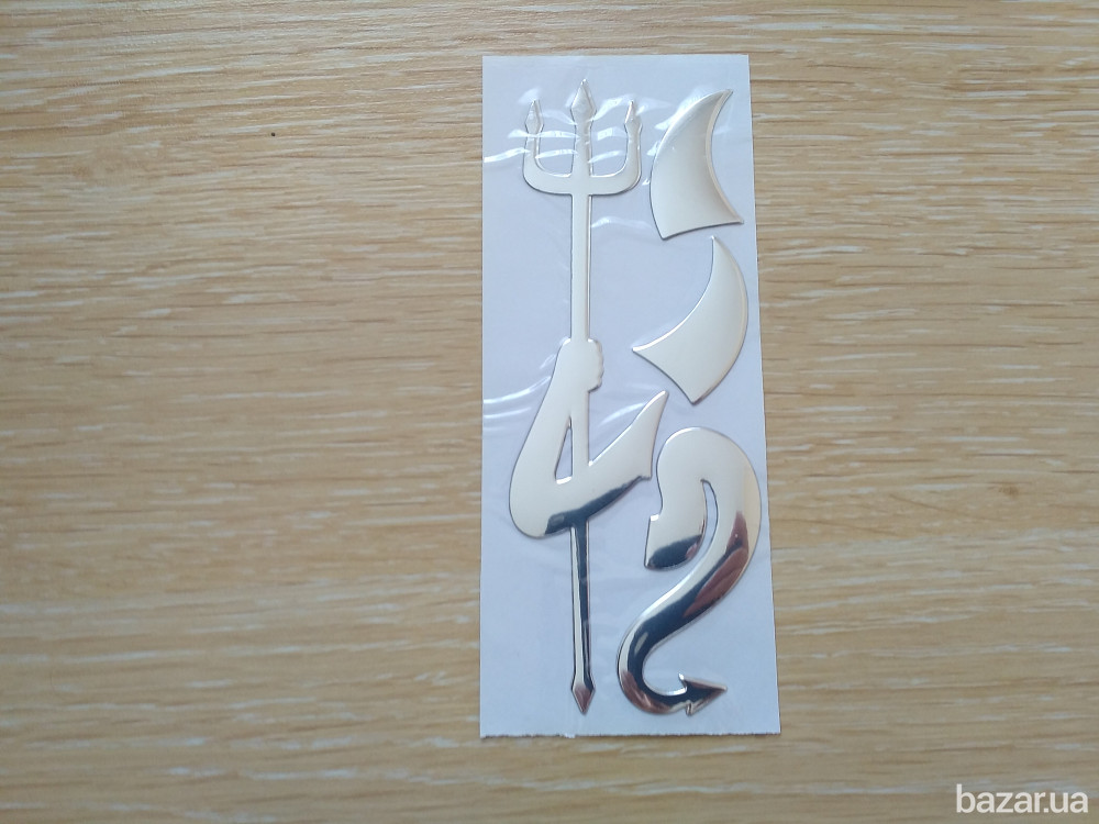 Наклейка на авто выпуклая на значок авто Чертик Бориспіль - зображення 1