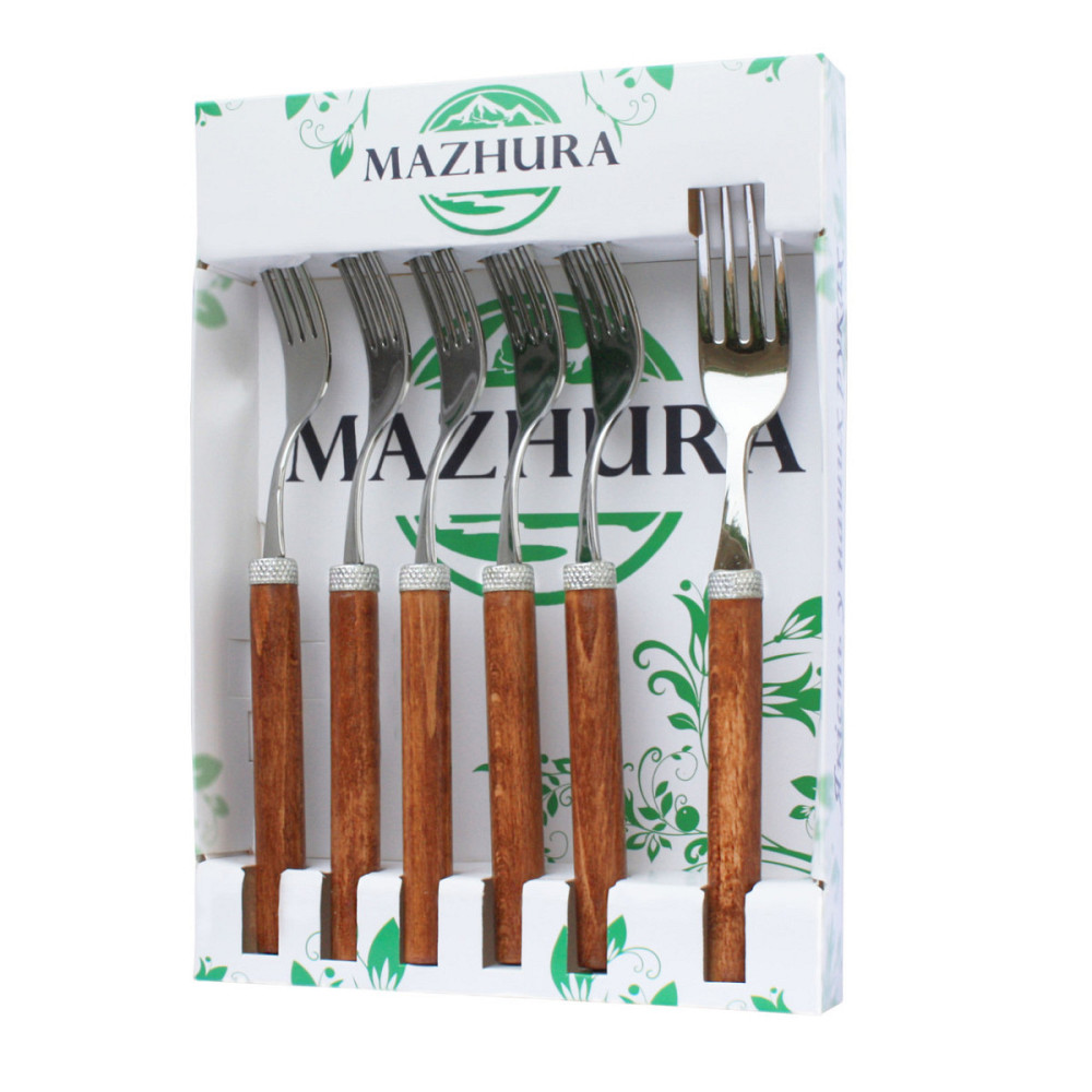 Набір столових виделок Mazhura Wood Walnut MZ-505658 6 шт Київ - зображення 1