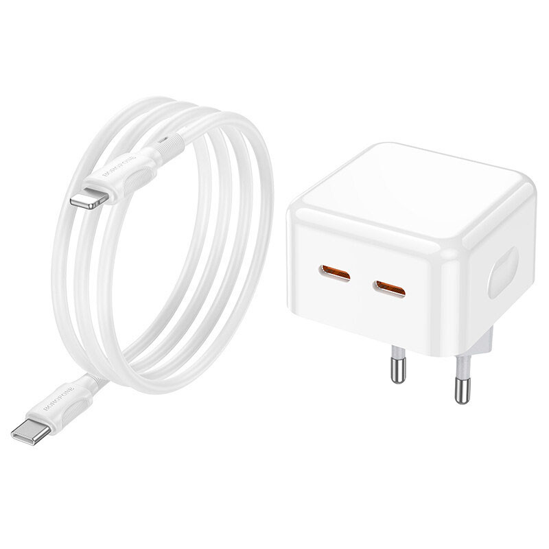 СЗУ Borofone BA76A Source PD35W (2USB-С) + кабель Type-C to Lightning Херсон - зображення 8