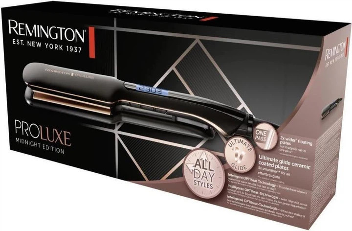 Выпрямитель для волос Remington PROluxe Midnight Wide Plate Straightener S9150B черный Київ - зображення 8