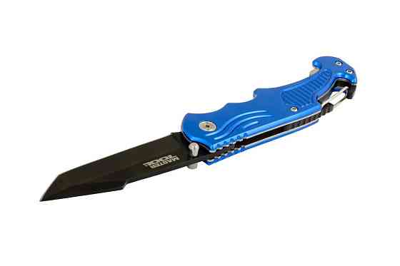 Нож складной MASTERTOOL "DAMASK" 204х33х12 мм черное нержавеющее лезвие алюминиевая рукоятка с караб Харків