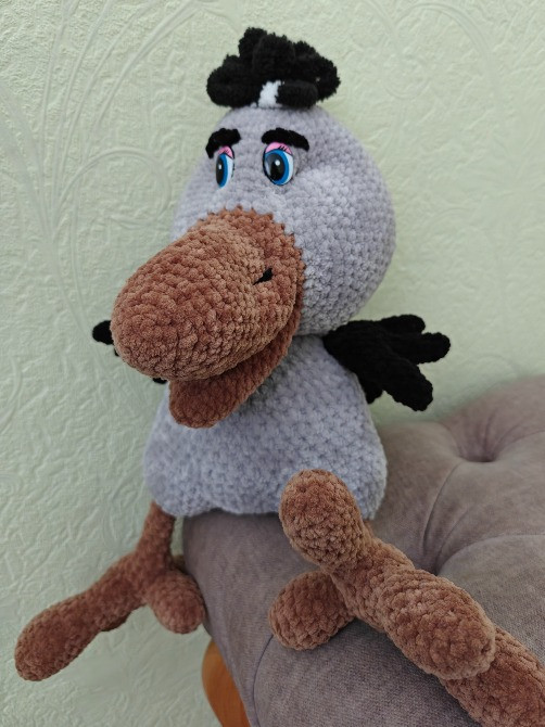 Пташка іграшка 42 см приємний і безпечний подарунок із позитивом м'яка в'язана ручна робота Нововолынск - изображение 1