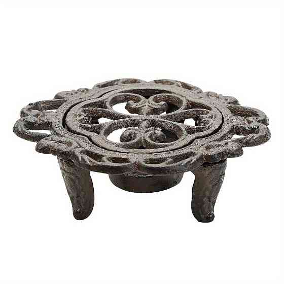 Подставка-подогреватель Leeseph из чугуна со свечой черная Одесса