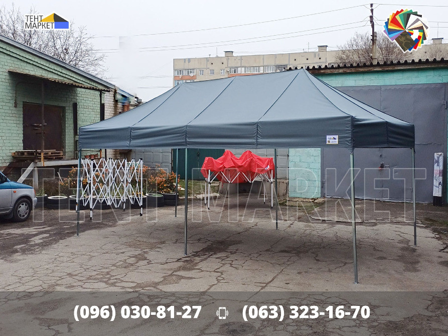 Шатер розсувний 6х3 Pro Extra Сірий з оцинкований каркас. Шатри намети виготовлення пошиття тенти Запоріжжя - зображення 10