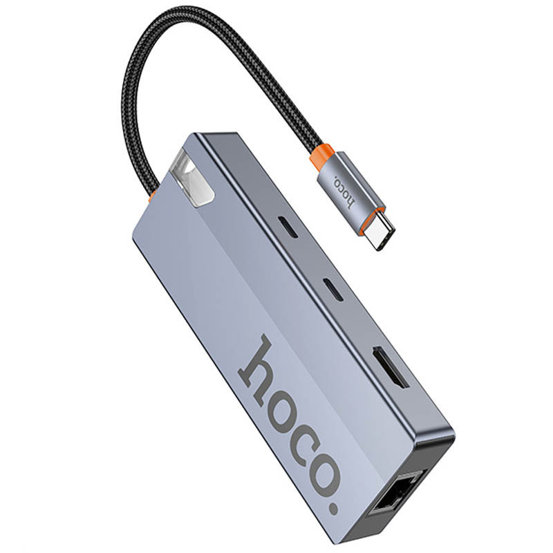 Переходник HUB Hoco HB52 Wow 8in1 (Type-C to HDTV+RJ45+SD/TF+PD+Type-C3.0+2xUSB3.0) Херсон - зображення 2