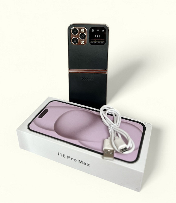 Кнопочный мобильный телефон раскладушка 16 на 4 сим карты (код 00090) Київ - зображення 5