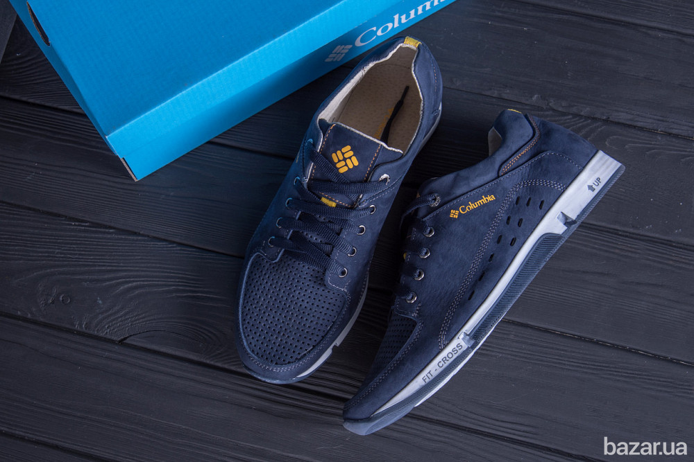 Мужские кожаные летние кроссовки, перфорация Colum Blue Киев - изображение 7