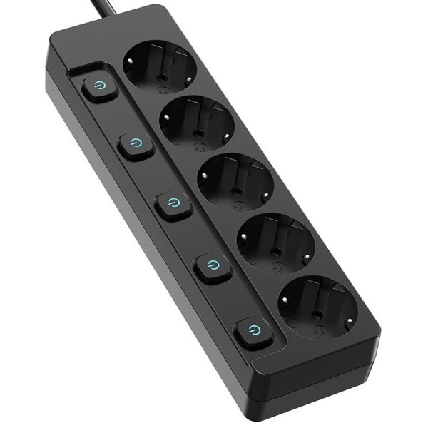 ColorWay Фільтр живлення СolorWay 5 розеток 2м Black (CW-PSEA52SBK) Харків - зображення 1