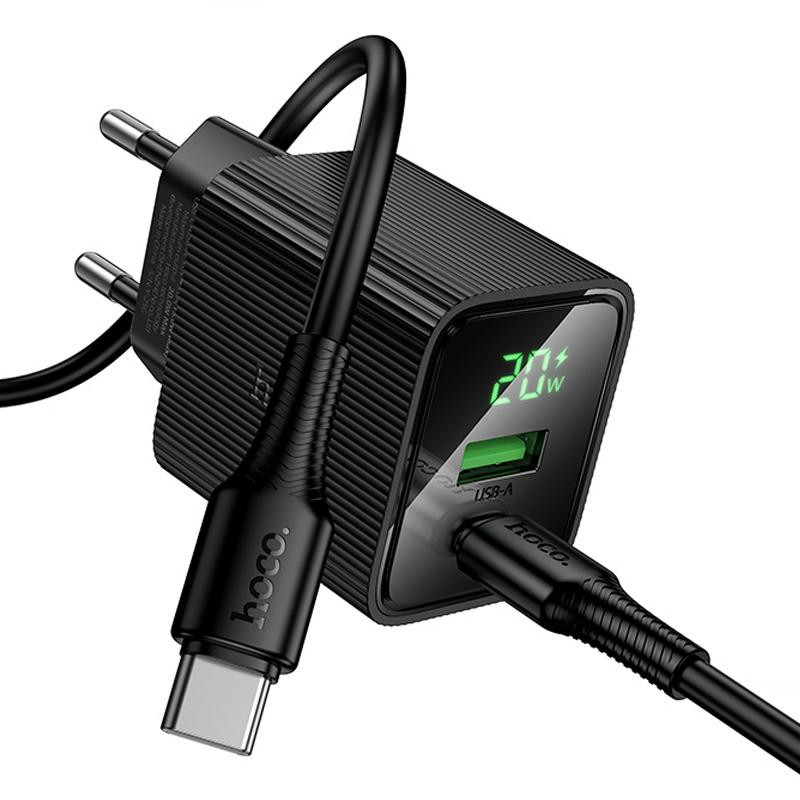 СЗУ Hoco CS83A Excellent with digital display PD20W+QC3.0 (1USB-A/1C) + кабель Type-C to Type-C Херсон - изображение 3