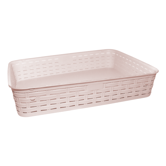 Корзина под ротанг большая пудровая Київ