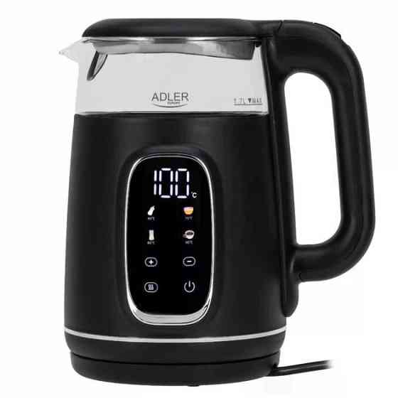 Электрочайник Adler AD 1305 black silver 1.7 л черный с серебристым Київ