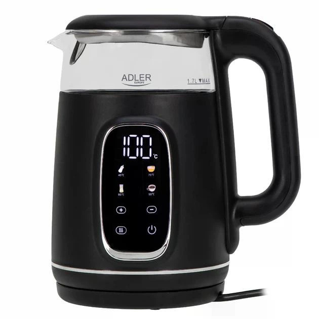 Электрочайник Adler AD 1305 black silver 1.7 л черный с серебристым Київ - зображення 3