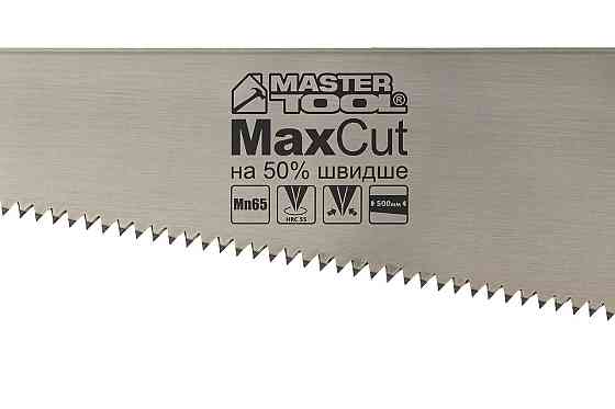 Ножовка столярная MASTERTOOL 4TPI MAX CUT 500 мм закаленный зуб 2-D заточка полированная 14-2650 Харків