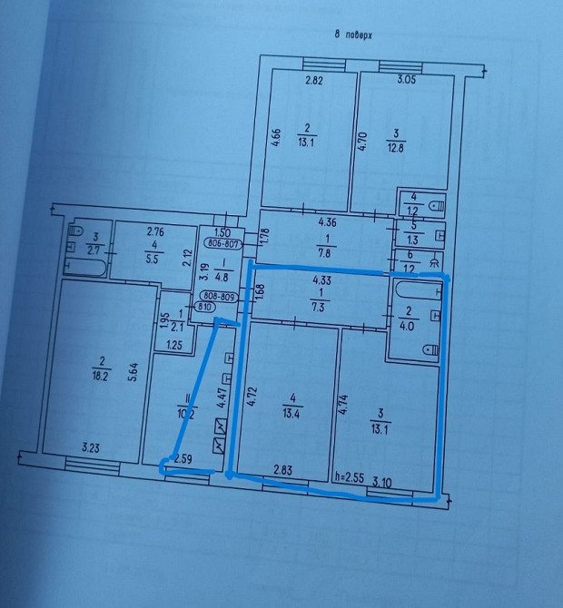 Продам 2-квм кв, в ЦЕГЛЯНОМУ будинку, ПЗР Черкаси - зображення 5