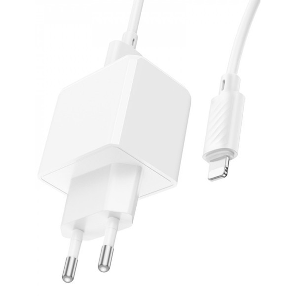 Мережевий зарядний пристрій Hoco CS11A 2.1A + cable USB to Lightning 1m White Харків - зображення 2