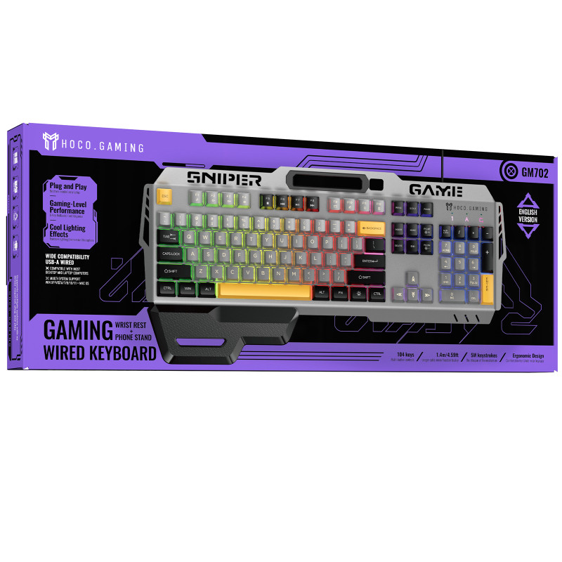 Уценка Клавиатура проводная Hoco GM702 Vistoso RGB (English Version) Херсон - изображение 2