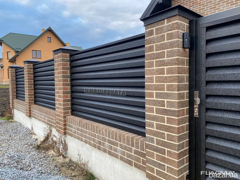 Металевий паркан Жалюзі. Монтаж Жалюзі Наша Хата ворота та паркани Сторожинець - зображення 3