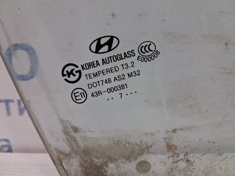 Стекло двери заднее правое Hyundai I30 FD 1.6 DIESEL D4FB 2007 (б/у) Київ - зображення 3