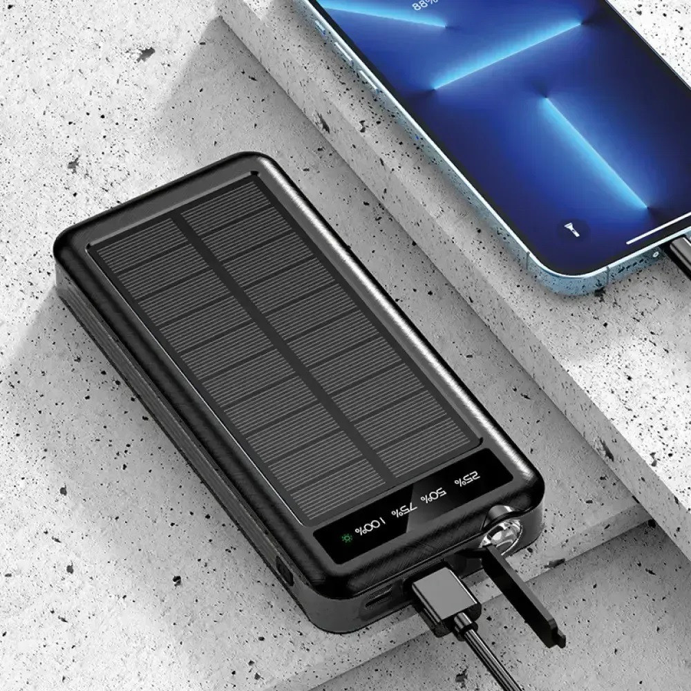 Павербанк універсальний на 50000 мАг 4 кабелі, з бездротовою зарядкою та сонячною панеллю Косов - изображение 8