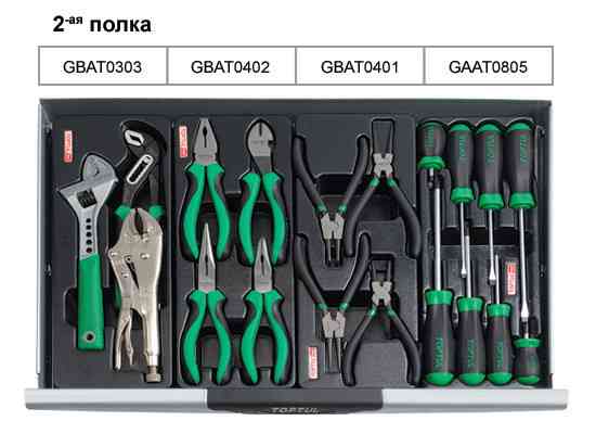 Тележка инструментальная с набором инструментов TOPTUL (Pro-Line) 7 секций 227ед. GCAJ0012 Харьков