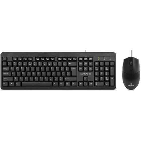 Комплект (клавіатура, мишка) REAL-EL Standard 504 Kit Black (EL123100037) Харків
