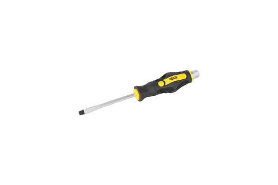 Отвёртка ударная шлицевая магнитная MASTERTOOL EXTERNAL HEX SL6х100 мм ручка с TPR покрытием 49-6610 Харків