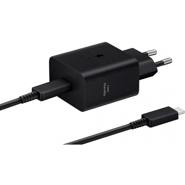 Мережевий зарядний пристрій Samsung Compact Power Adapter 45W Type-C + cable Type-C Black (EP-T4511X Харків - зображення 1