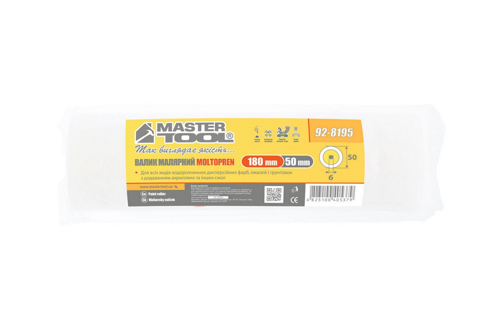 Валик малярный MASTERTOOL Moltopren 50/180 мм Ø 6 мм 92-8195 Харків - зображення 3