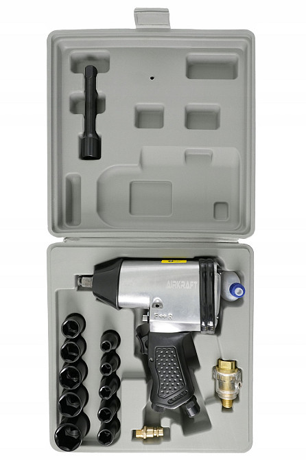 Пневмогайковерт с набором пневмоинструмента 1/2" 17ед. AIRKRAFT AT-5004SG Харків - зображення 2