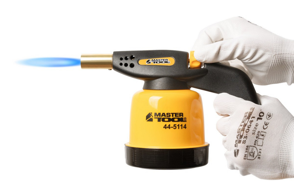 Лампа газовая паяльная MASTERTOOL пьезоподжиг Ø 20 мм/1300°С 1.3 кВт 94.6 г/час 44-5114 Харків - зображення 7
