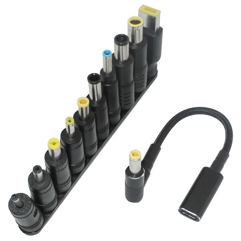 Кабель USB-C Female to DC 100W с набором переходников для ноутбука 10in1 Херсон - изображение 1