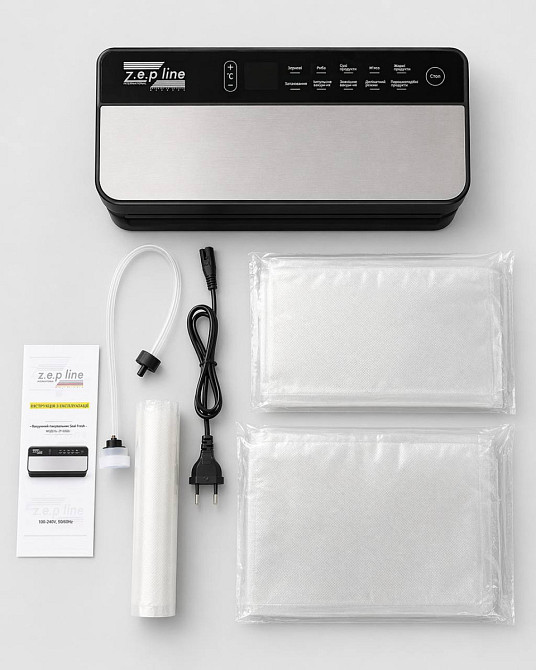 Вакууматор с 20 вакуумными пакетами и рулоном Zepline ZP-00360 200 Вт серебристый Київ - зображення 6