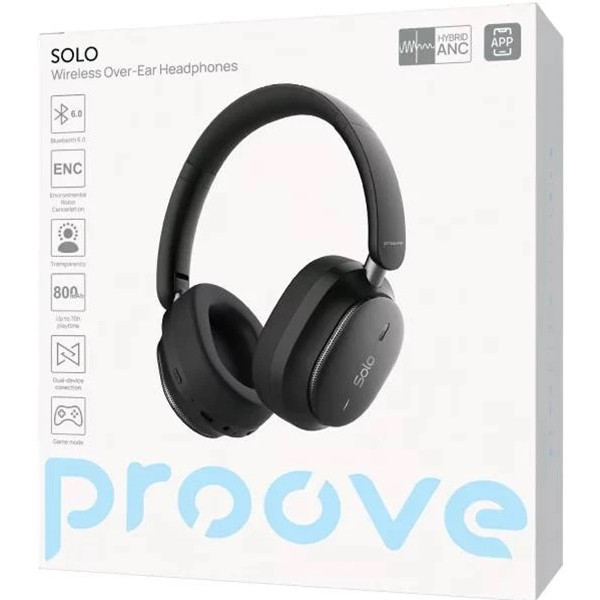 Bluetooth-гарнітура Proove Solo with ANC (APP) Black (HPSL0001AP01) (Код товару:43034) Харків - зображення 5