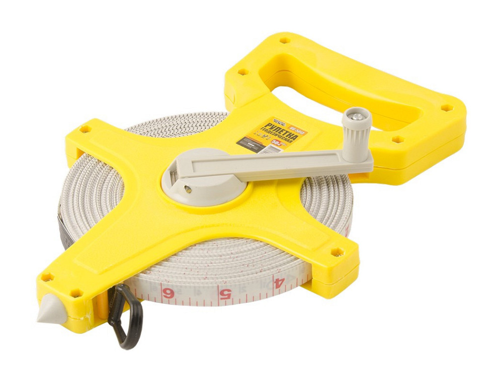 Рулетка геодезическая MASTERTOOL 50 м х 13 мм стекловолоконное полотно 66-5013 Харків - зображення 2