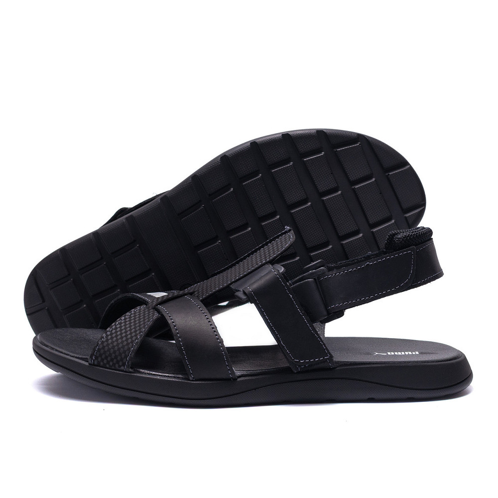 Мужские кожаные сандалии  PM Black Leather Киев - изображение 1