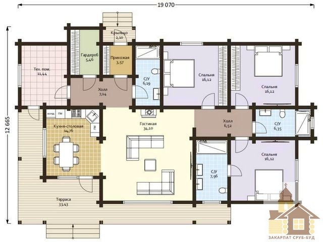 Купити зруб дерев’яного будинку «Верховіття» Одеса - зображення 4
