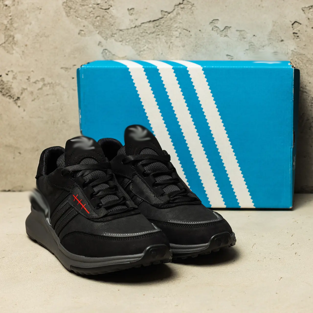 Мужские кожаные кроссовки Retropy Black Київ - зображення 5