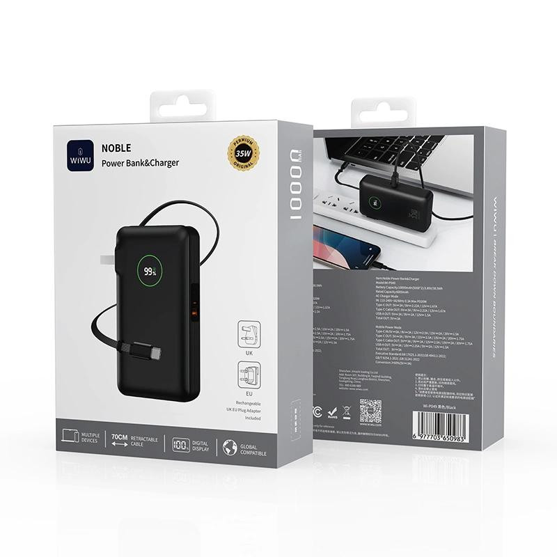 Портативное ЗУ Power Bank WIWU Wi-P049 22.5W+PD35W with cable 10000 mAh Херсон - зображення 6