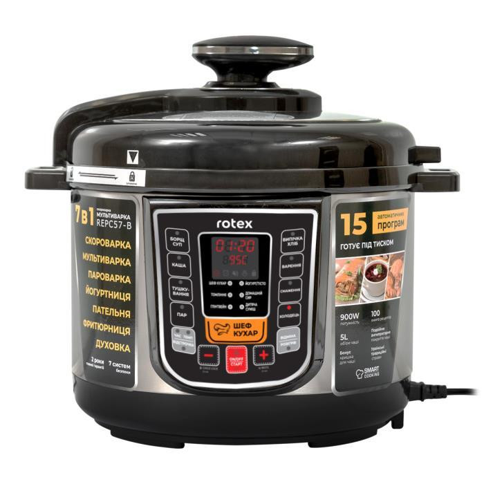 Мультиварка-Скороварка 5 л Rotex REPС57-B Київ - зображення 1