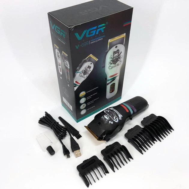 Машинка для стрижки аккумуляторная VGR V-699 BLACK 5 Вт черная Київ - зображення 10