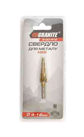 Сверло для металла GRANITE ступенчатое HSS 4-12 мм 5 ступеней 6-00-412 Харків