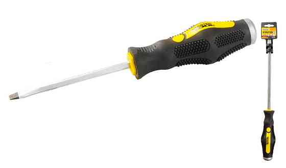 Отвёртка ударная шлицевая магнитная MASTERTOOL SL5х75 мм ручка с TPR покрытием 49-5575 Харків